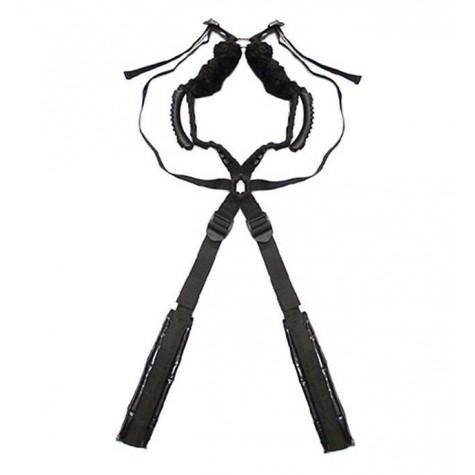 Чёрный бондажный комплект Romfun Sex Harness Bondage на сбруе